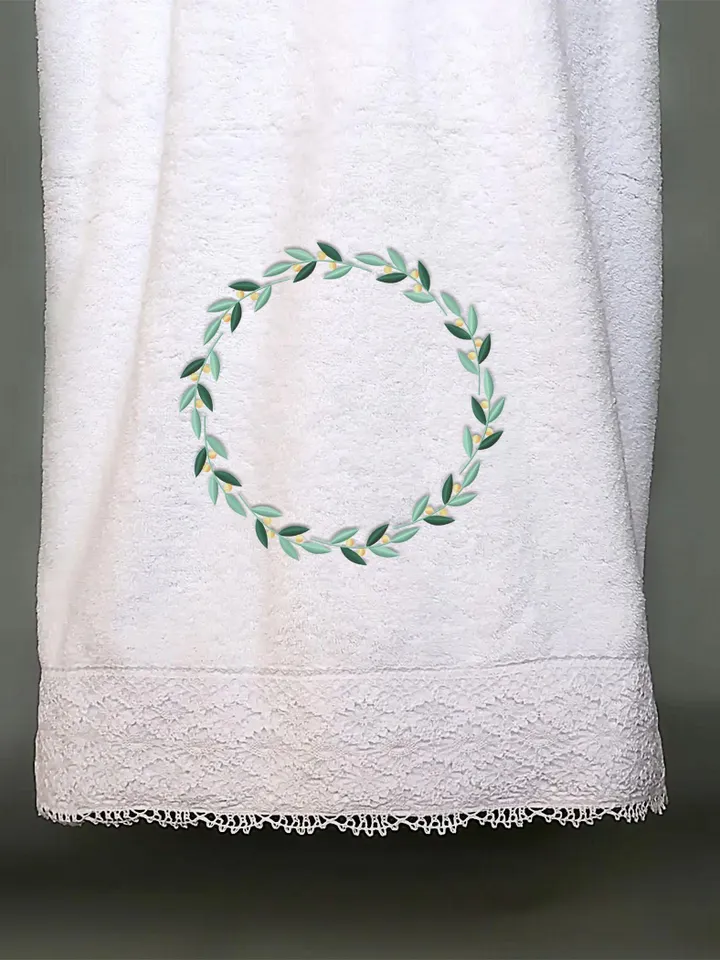 Leaf wreath embroidery design Machine embroidery pattern 3 sizes, Circle frame embroidery files, Floral wreath embroidery designs #R47