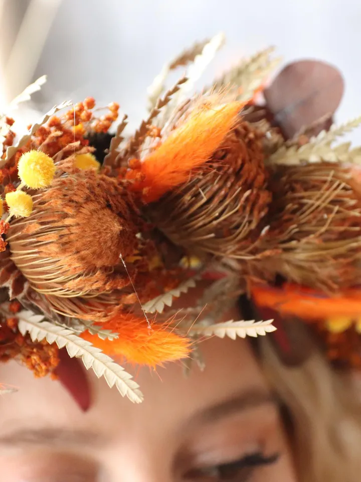 AutumnCrownBohoBridalEthnicTouchNaturalHandcraftedFloralWeddingElegantTrumpNovemberSaleHalloweenWitchesHolidayGiftSportAnimalaNecklac