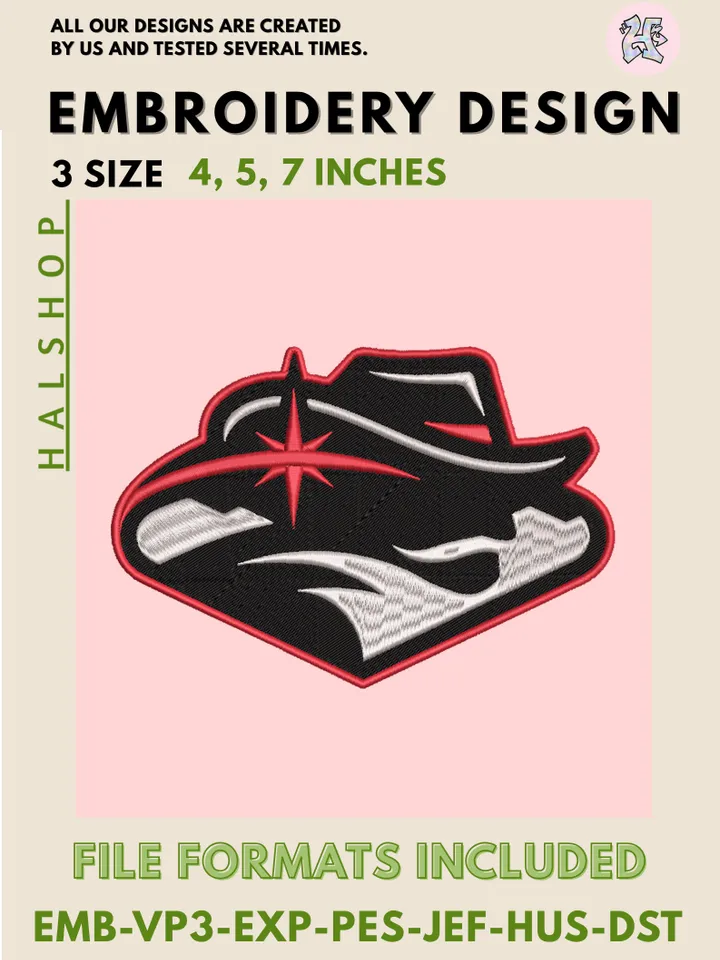 NCAA UNLV Rebels Machine Embroidery – College Sports Team Logo Digital File