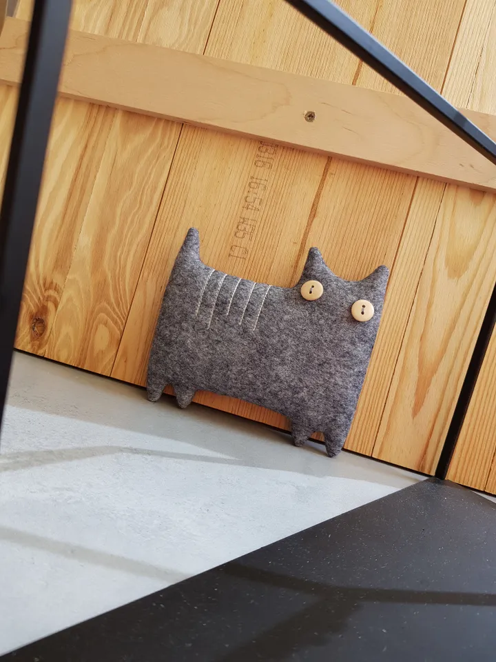 2 Felt Cats sewing patterns, set of 2 digital tutorials in english, Felt animals patterns