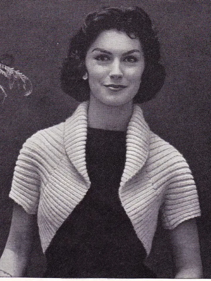 Vintage Knitting Pattern 33 Simple Shrug Women