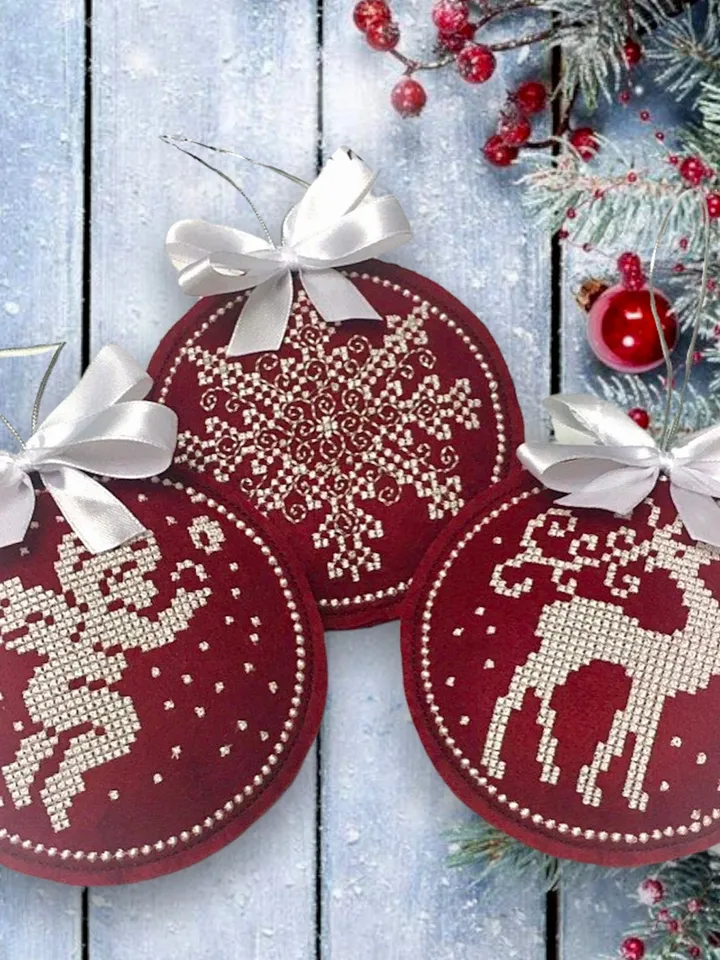 Christmas Tree Toys Set Machine Embroidery Design Pattern for Felt Chtistmas embroidery motif