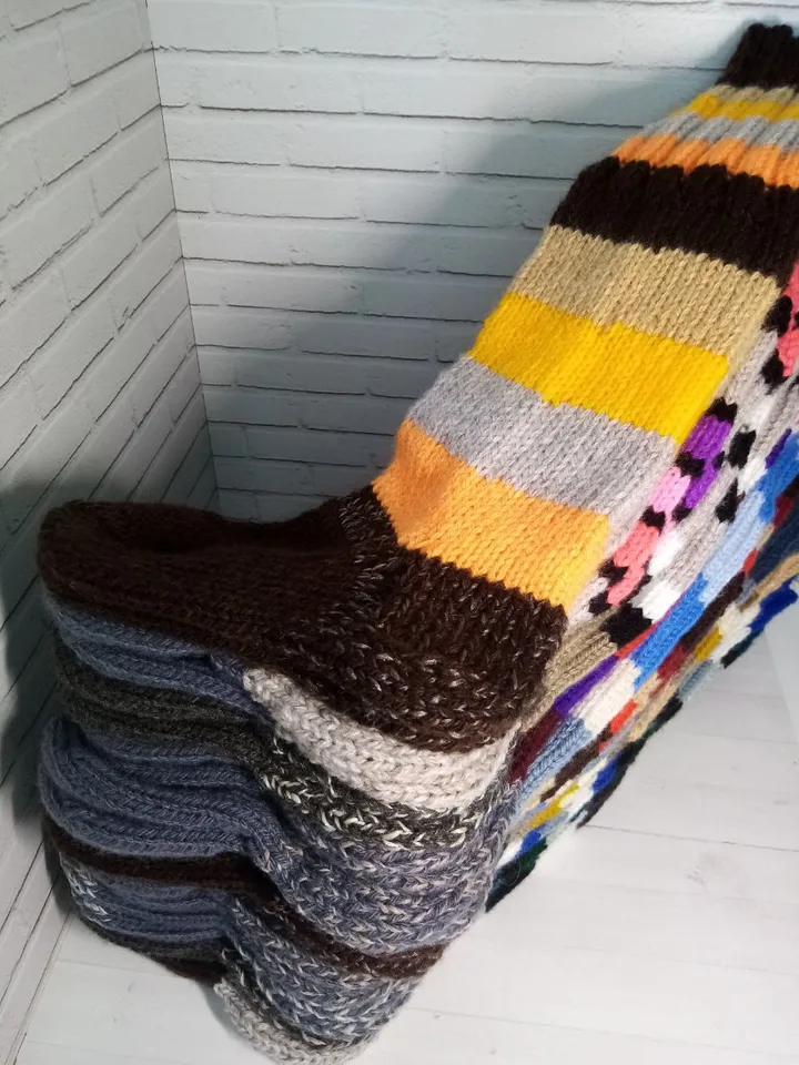 Warming Knee Socks Knitted Handmade
