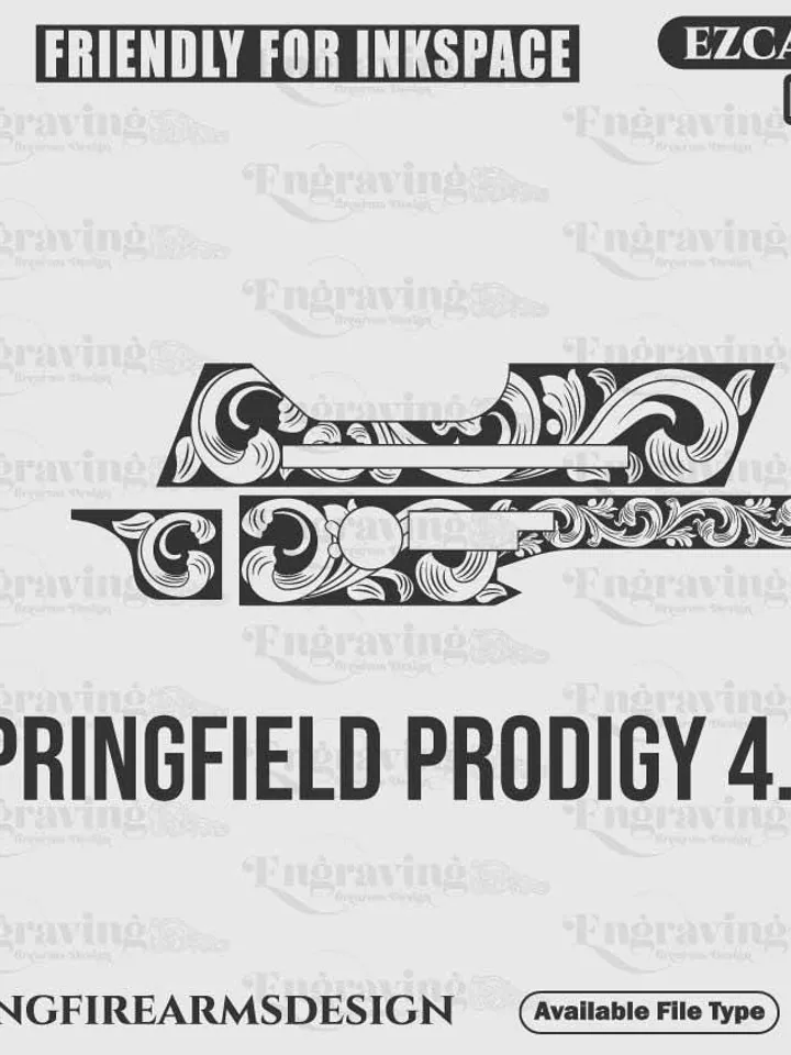 Springfield Prodigy 4.25" Scroll Design svg,lasercut,laserengraving,engravingfiles,laserpattern,engravingdesign,engravingpattern,metalart