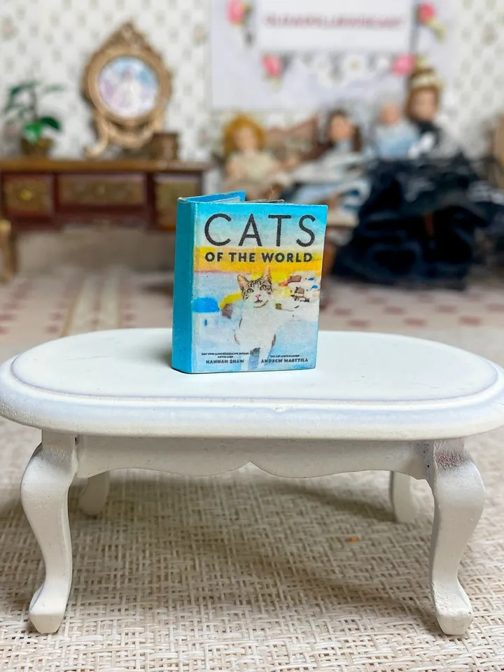 Book for a dollhouse. 1:12. Book about cats. Handmade.