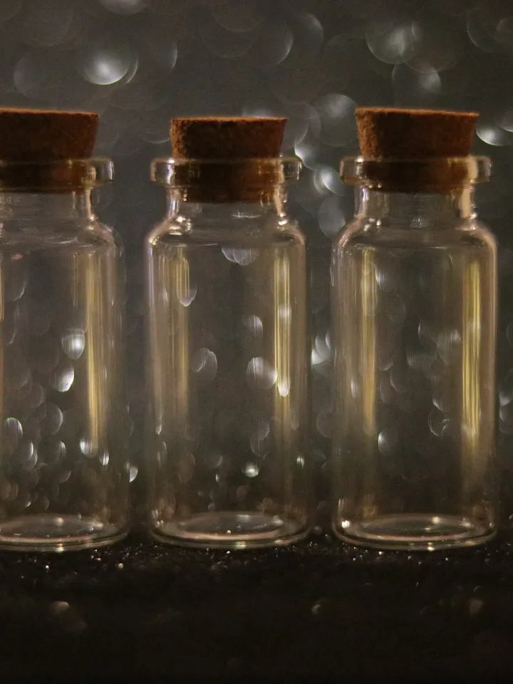 Message in a bottle , Potion vials, Wish Jars, small Cork bottles, miniature glass jars, little gift