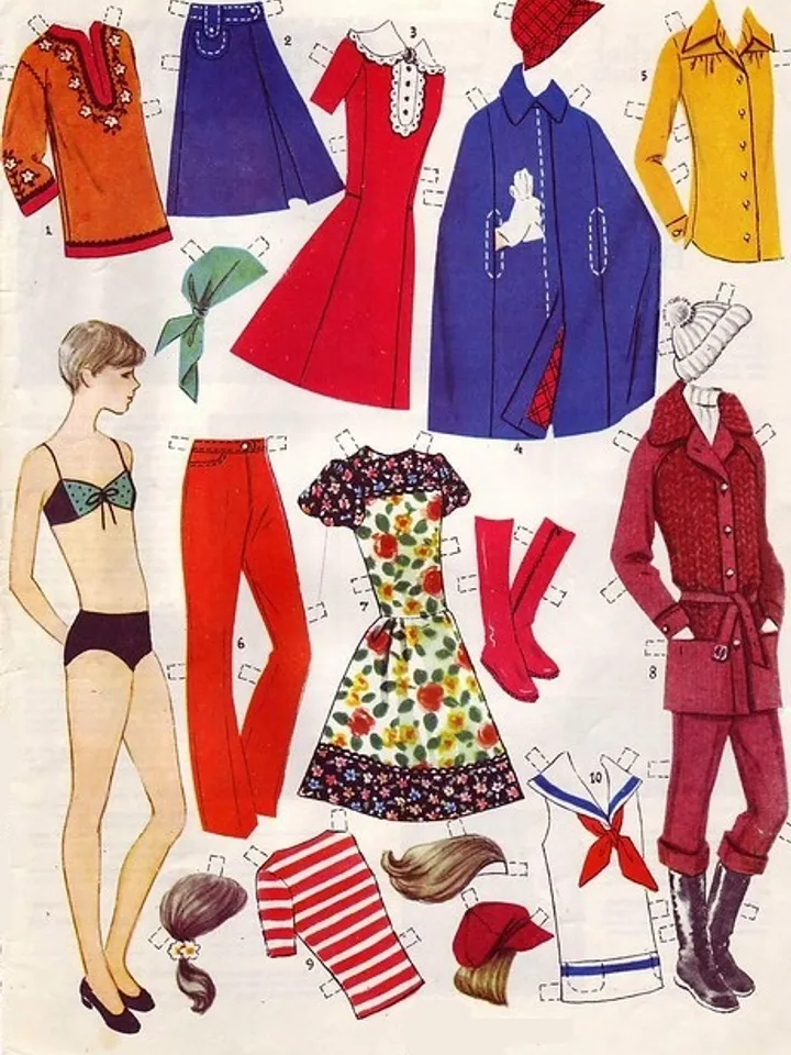 Paper Doll 1970s Digital Download PDF