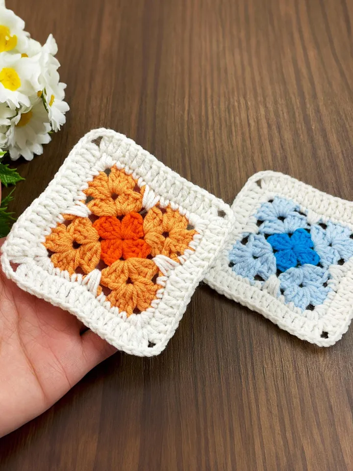 Floral Granny Square Crochet Pattern PDF, Flower Motif Tutorial for Beginners, DIY Blanket, Pillow, or Bag Design