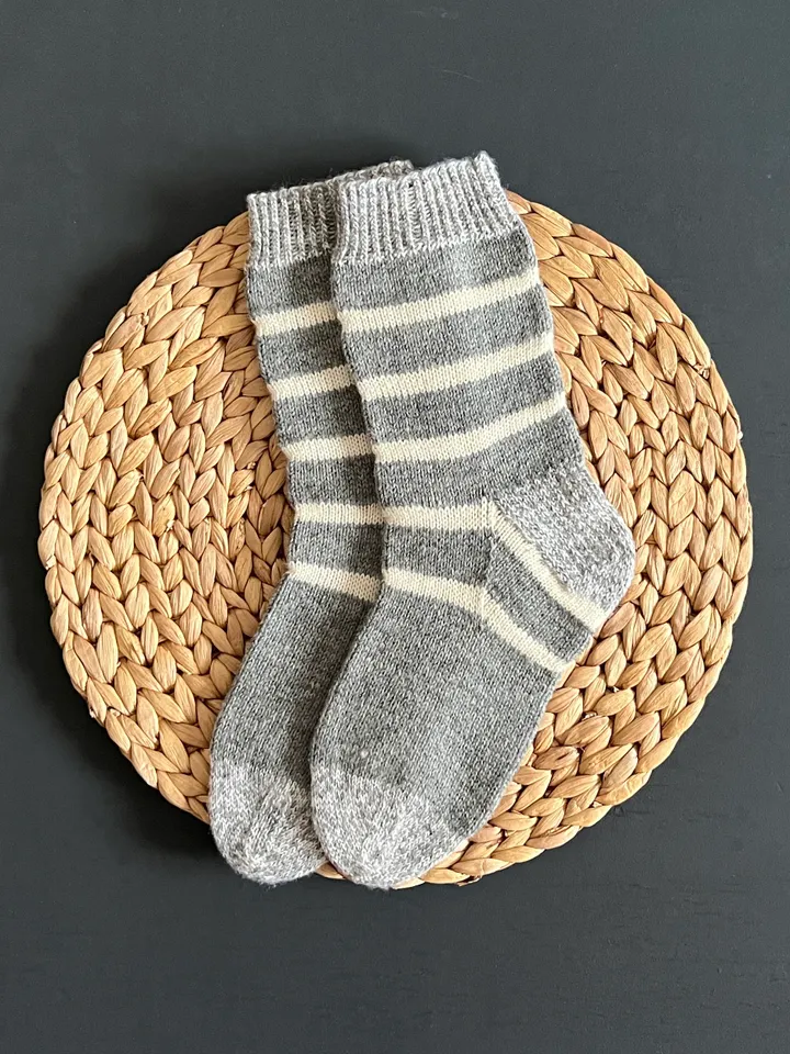 Handmade knitted womens socks