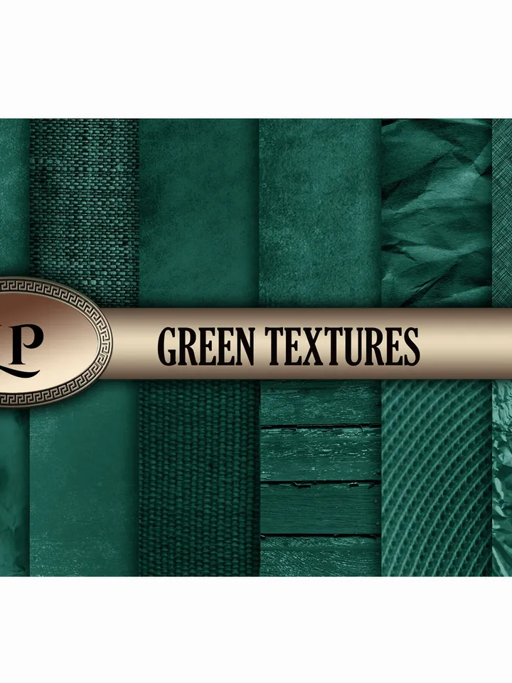Emerald green background with shabby texture. Green digital papers for scrapbook and more. Instant download