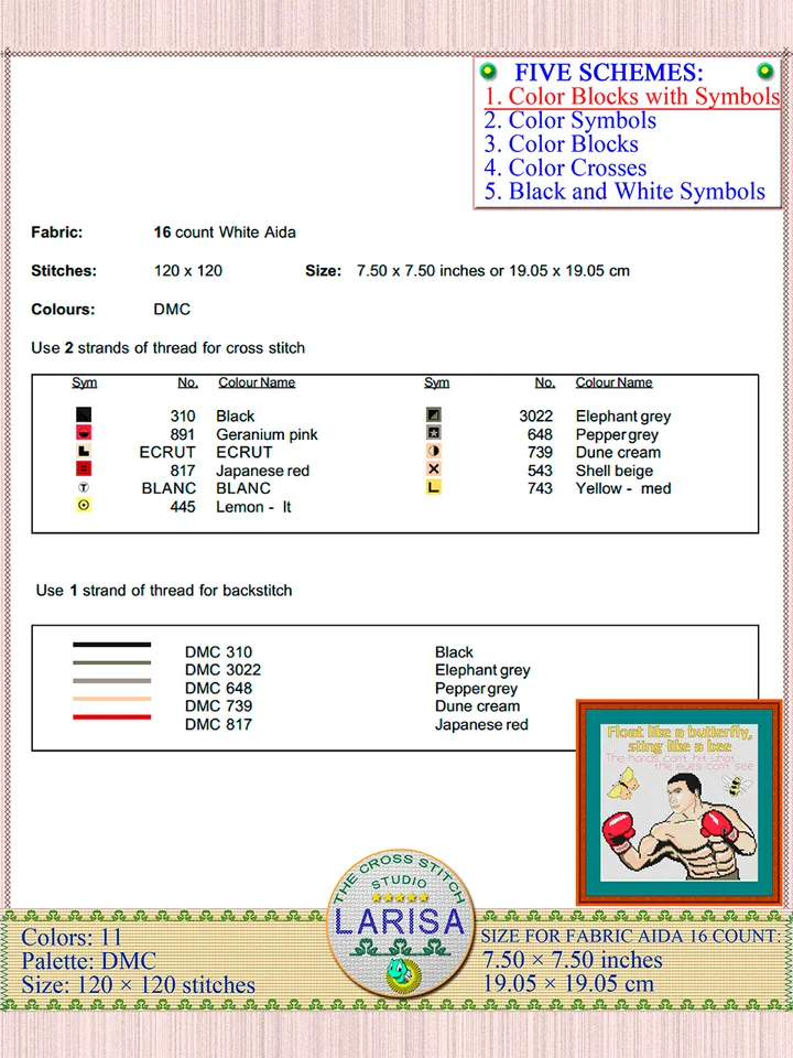 Boxing Cross Stitch Pattern | Boxer | Fistfight