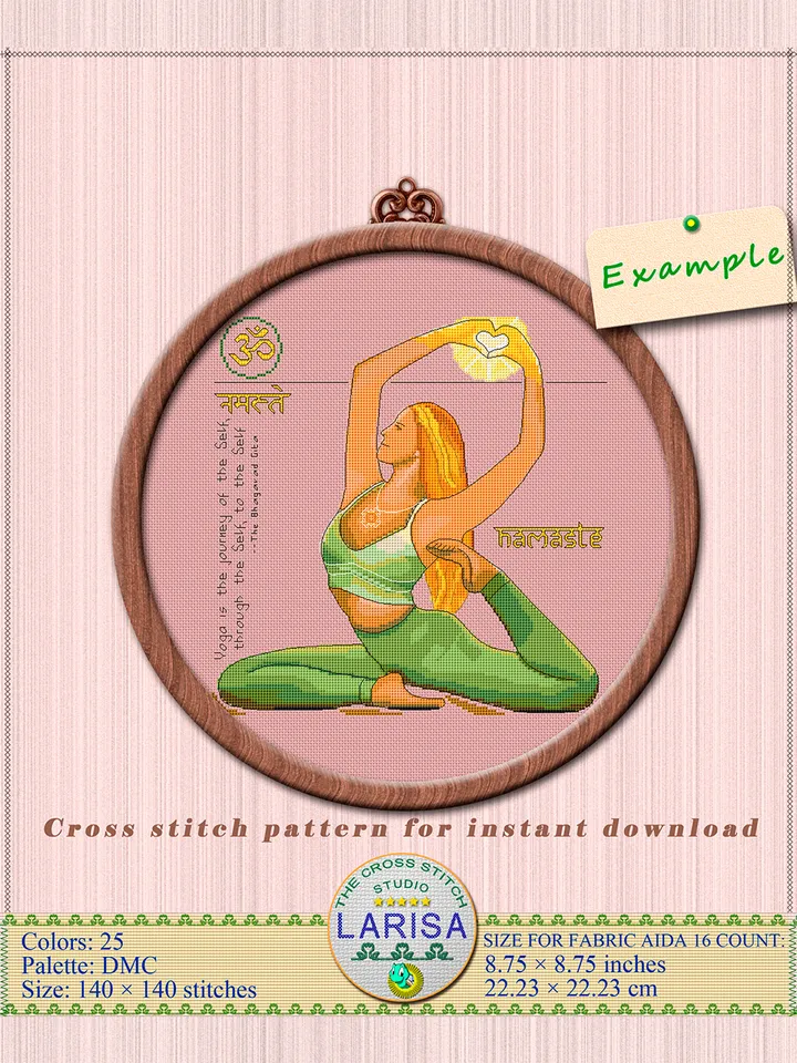 Yoga Cross Stitch Pattern | Yogini | Asana