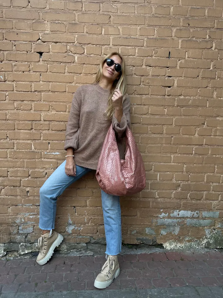 Big Soft Hobo Classy Sport Woman Bag | Purse Genuine Python Skin | Python Skin Products | Beige Big Elegant Leather Designer Soft Bag Snake