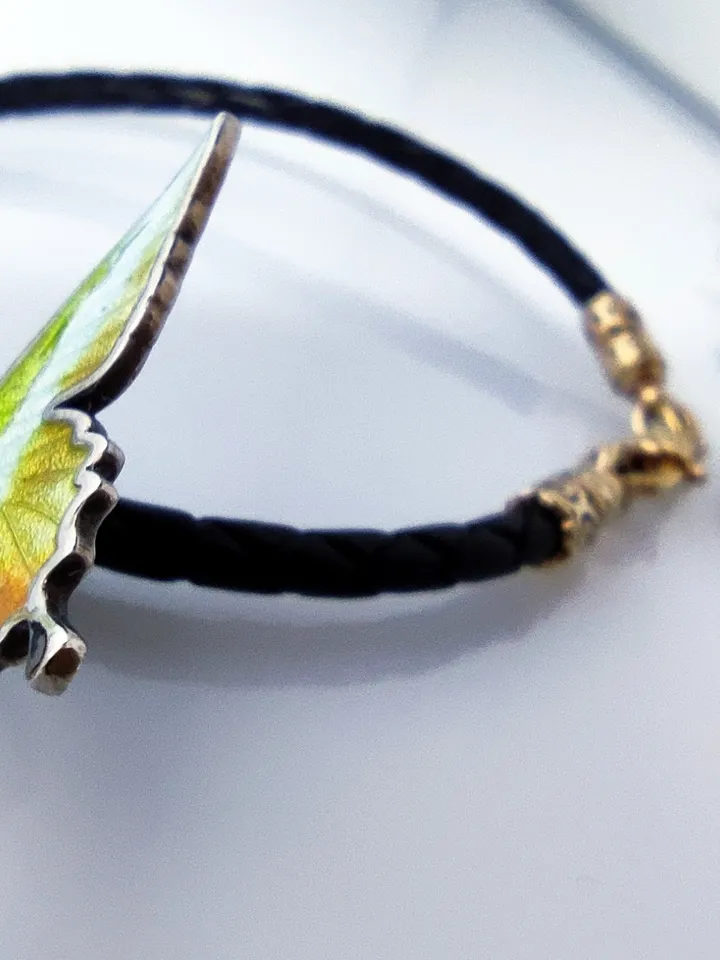 Pendant colored butterfly - hot enamel