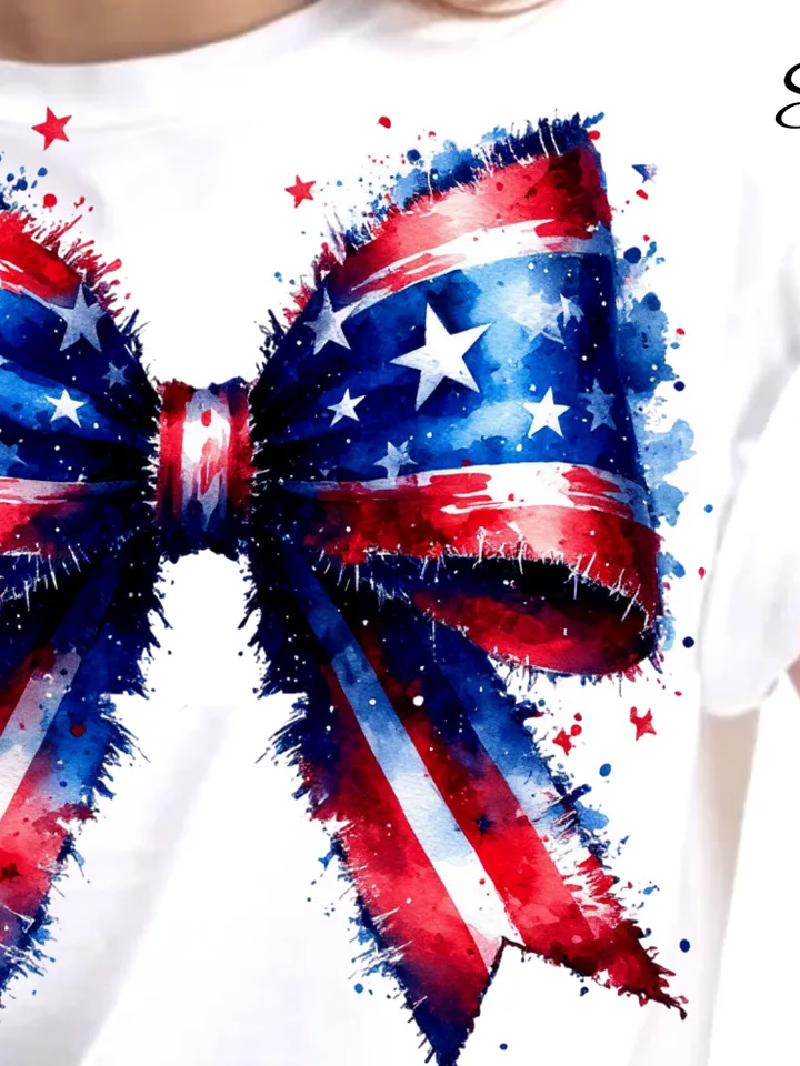 Patriotic USA Bow Sublimation PNG