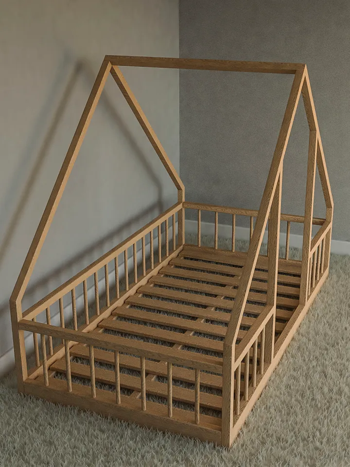 Montessori Floor House Bed Plan, Twin Size, PDF, DIY