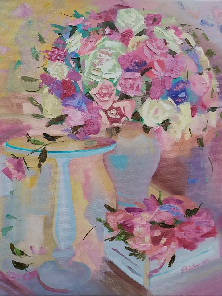 Rose painting Flower Original Art Floral Artwork oil painting on canvas Rose oil painting Roses artwork canvas painting