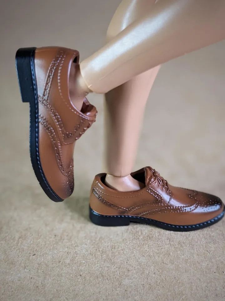 Oxford brown lace-up shoes for 12-13 inch male dolls