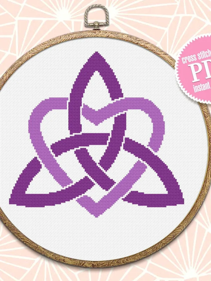 Celtic love knot cross stitch pattern download PDF Celtic heart cross stitch, Trinity knot cross stitch chart, Easy mandala pattern PDF #M60