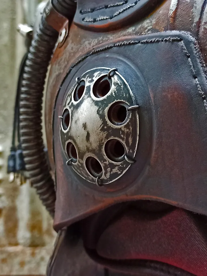 Japanese Samurai Horror Mask / Helmet in Post-Apocalyptic & Cyberpunk style