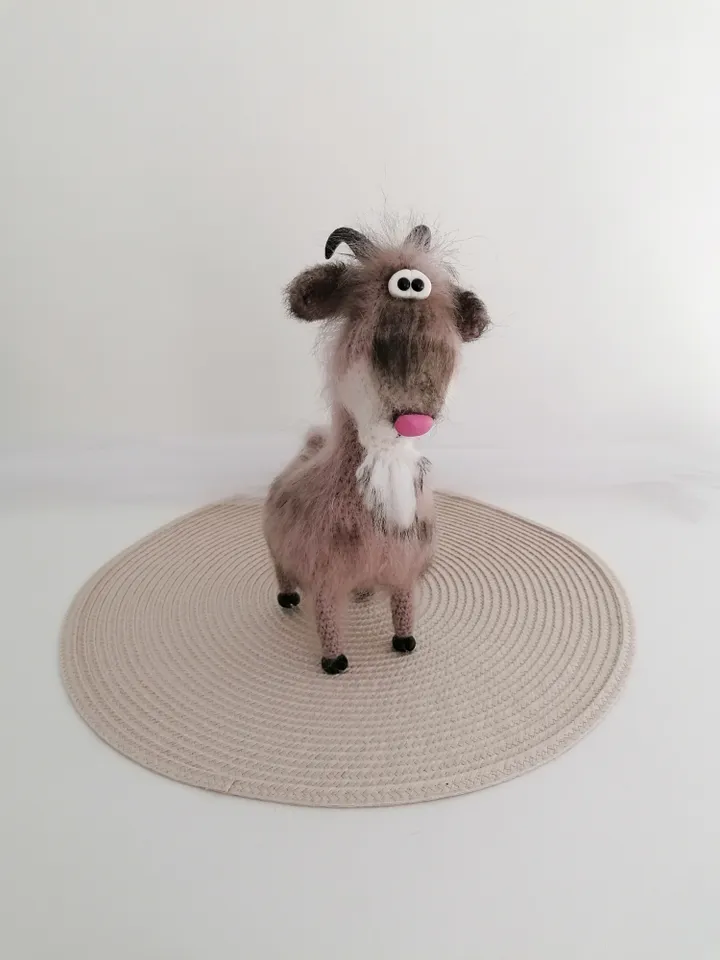 crocheted very cute goat