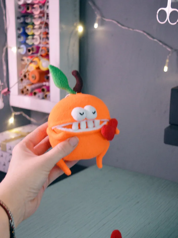 PDF Plush Toy Pattern – Fleece Orange Softie with Pocket Mouth