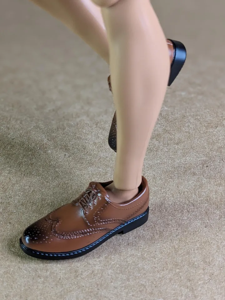 Oxford brown lace-up shoes for 12-13 inch male dolls