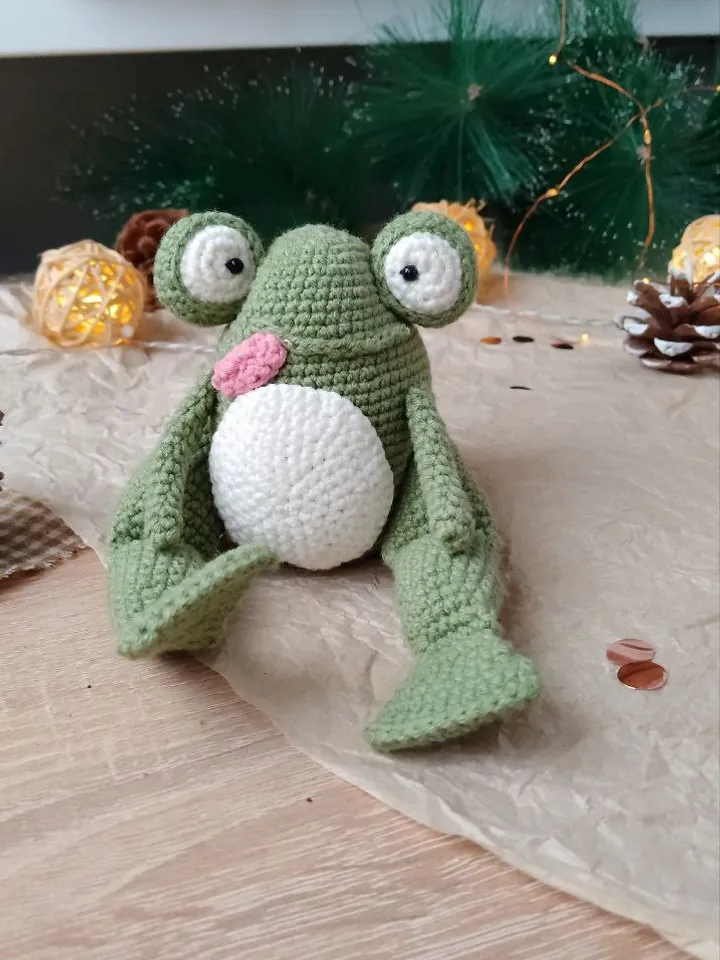 Stuffed frog plush toy. Cute soft frog for baby shower gift.