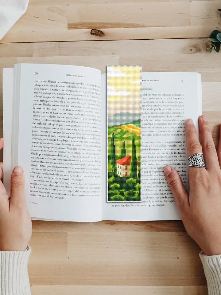 Bookmark Italy cross stitch pattern digital PDF Handmade bookmark nature embroidery beginners Instant download Gift for book lover #B17