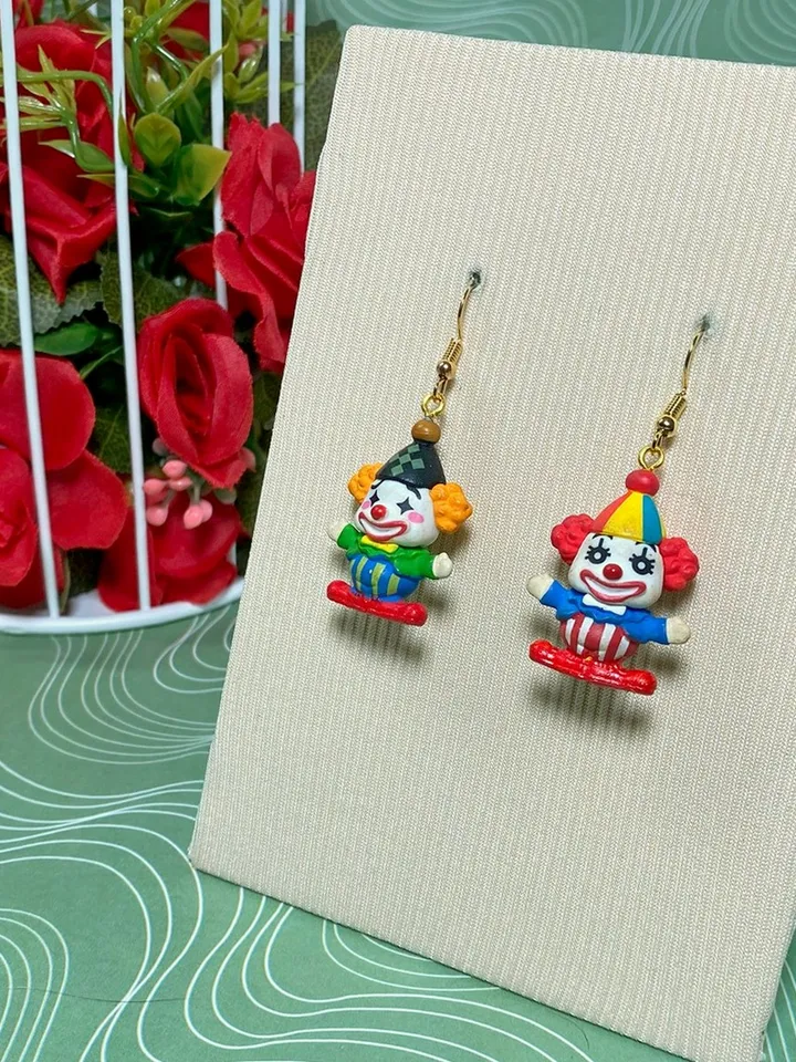 Clown earrings. Handmade jewelry.