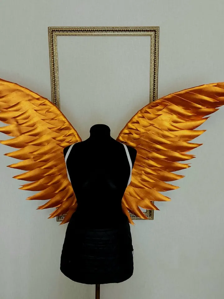Bronze Wings Costume, Angel wings, phoenix wings, wings of fire, Sexy cosplay, fire bird, Gold Adult wings