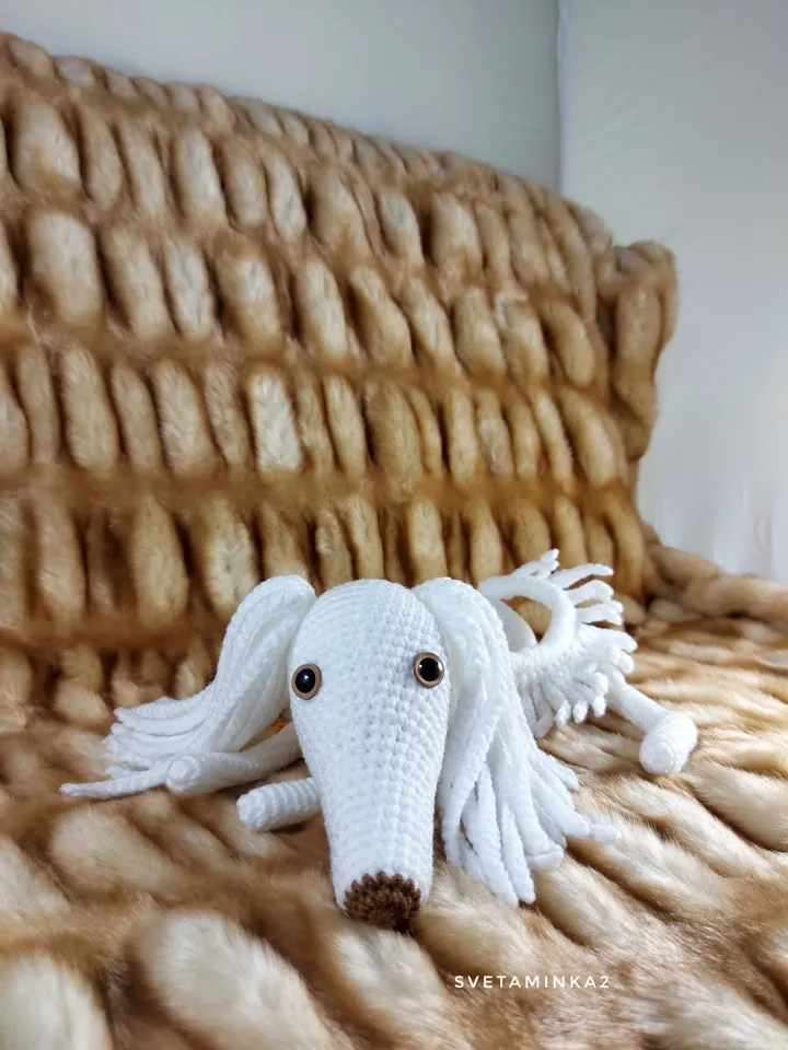 Saluki Crochet Dog Pattern Amigurumi Persian Greyhound Arabian Hound. Digital Download. PDF.