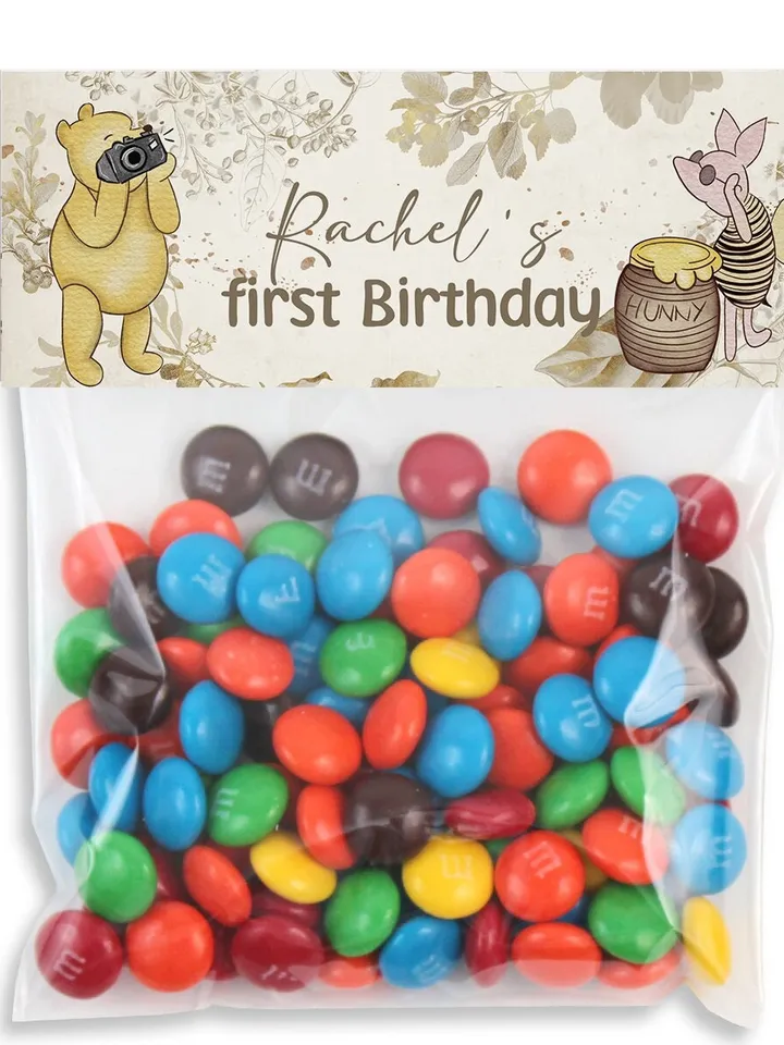 Editable Treats Bag Topper Winnie the Pooh; Winnie the Pooh 1st Birthday; Printable Candy Bag Topper; Winnie Pooh Party Decoration; FLW12