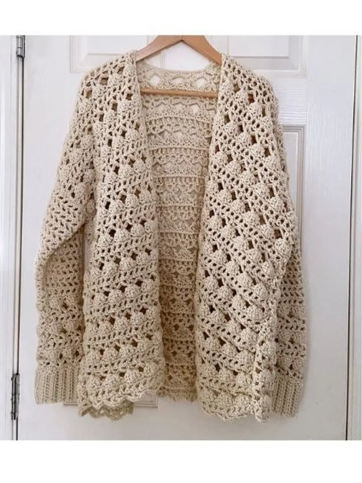 Cardigan crochet pattern, women cardigan  size XS- 5XL