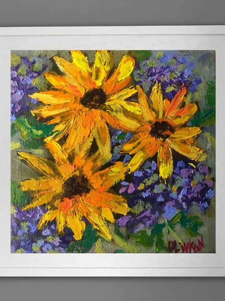 Sunflower Painting Floral Yellow Original Art Sunflower Flower Oil Artwork