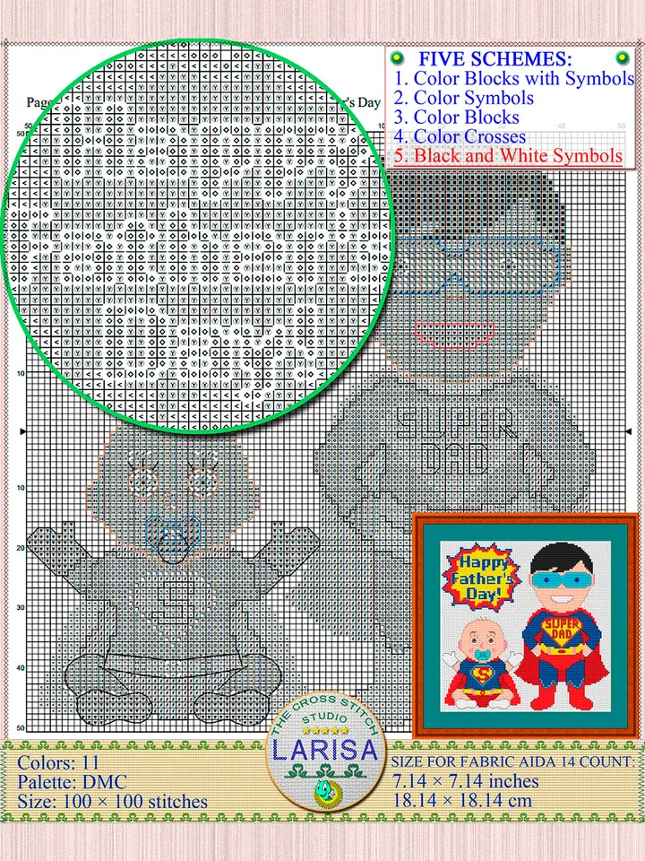 Happy Father’s Day Cross Stitch Pattern | Super Dad