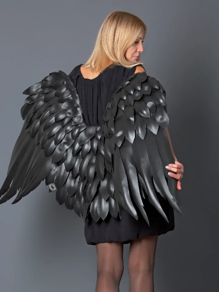 Black Angel wings costume-Cosplay wigs-Wedding sexy wings-Victoria secret wings-Valentine's Day-DIY wings