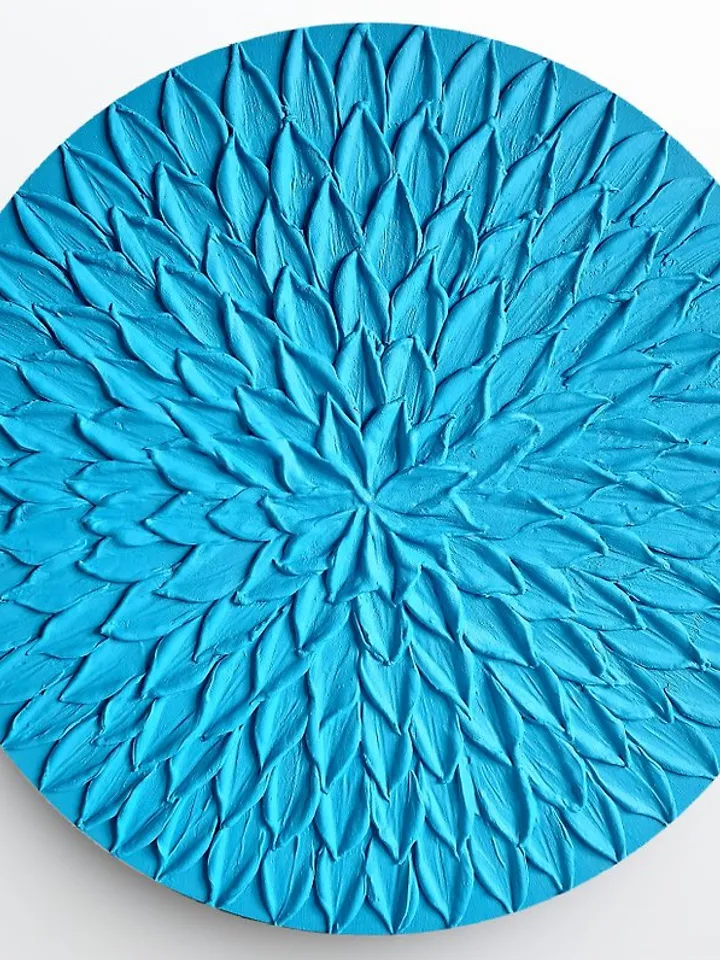 Unique textural wall decor Handmade living room wall art Round decor for bedroom