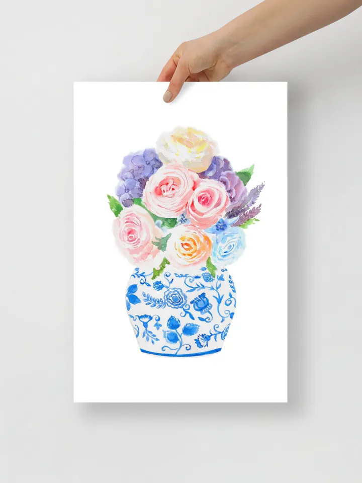 Chinoiserie Wall Art Traditional Chinese Blue And White Vase Art Room Decoration Home Decor Digital Download Ginger Jar Art Asian Art Print