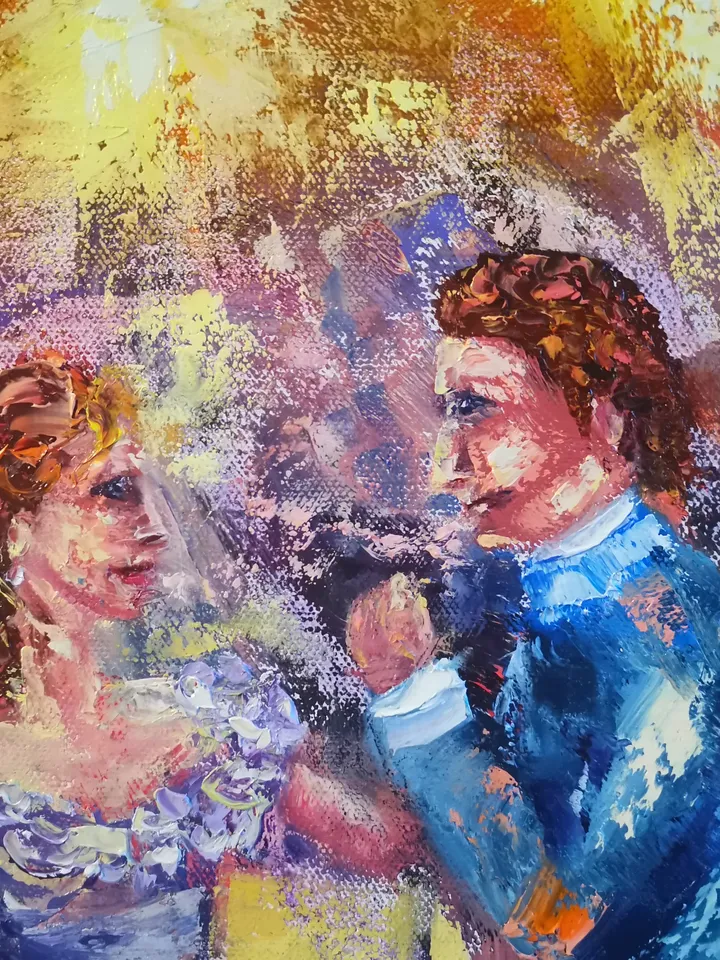 Oil Painting Loving Dance Woman Men Love Light Art Original Artist Svinar Oksana