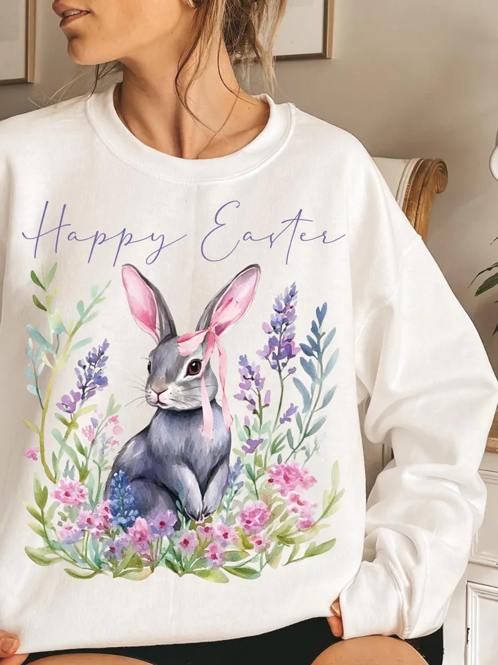Happy Easter PNG, Retro Easter Png, Easter Bunny Png, Easter Coquette Png, Floral Spring Png, Easter Coquette Png, Brushstroke Easter Png