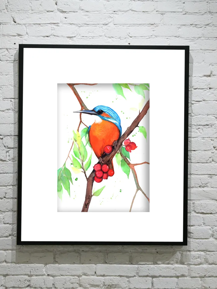 Bird on a tree branch Watercolour, bird painting, wall decor, birds lover gift, 8x11 in handmade art by Anne Gorywine