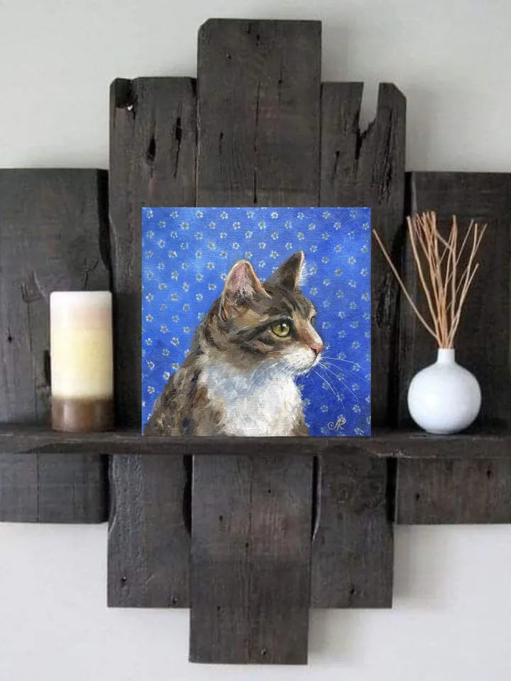 Cats Oil Painting Original Cat Portrait Animal Wall Art Pet Portrait