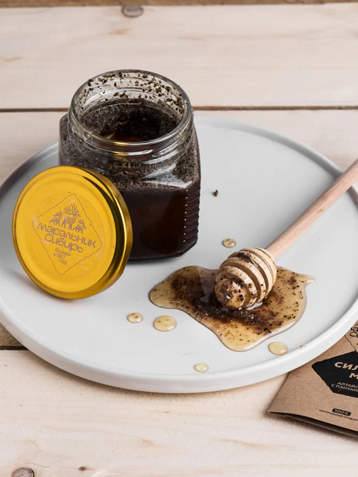Powerful honey with maral antlers, 300gr.(10.58 oz)