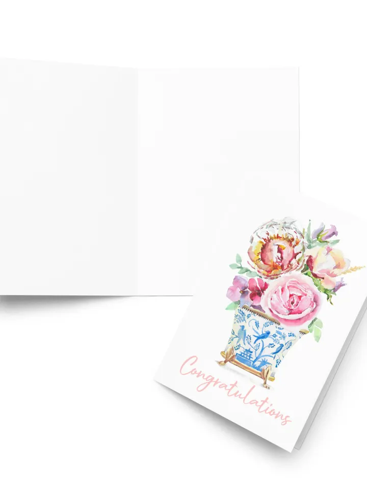 Greeting card Handmade Cards Watercolor Congratulations Cards Cute Appreciation Thank You Card Garden Botanical Flower Card Watercolor Cards