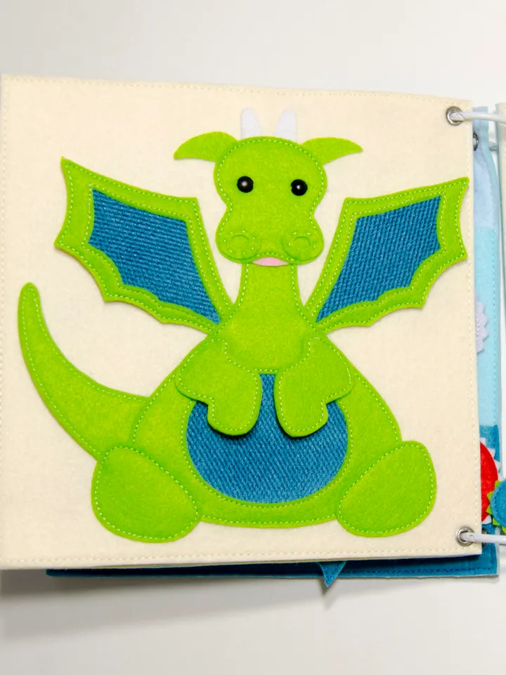 Dragon Quiet book page PDF, SVG Pattern and Tutorial