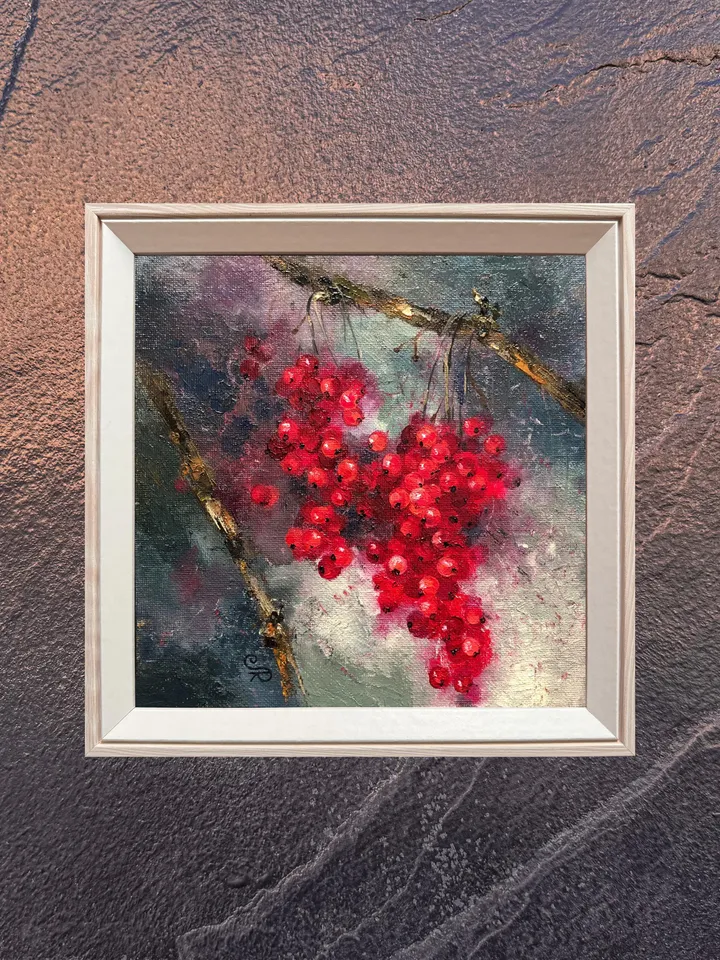 Fruits Original Painting Berries Oil Wall Art Kitchen Still life