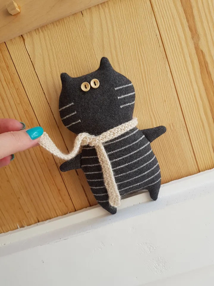 Black CAT sewing pattern PDF, digital tutorial in english, Halloween doll diy