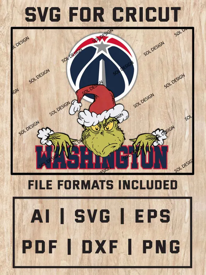 Grinch Washington Wizards SVG, NBA SVG Design, NBA Washington Wizards SVG, NBA Wizards Cricut, Christmas Svg, Grinch svg, Digital Download