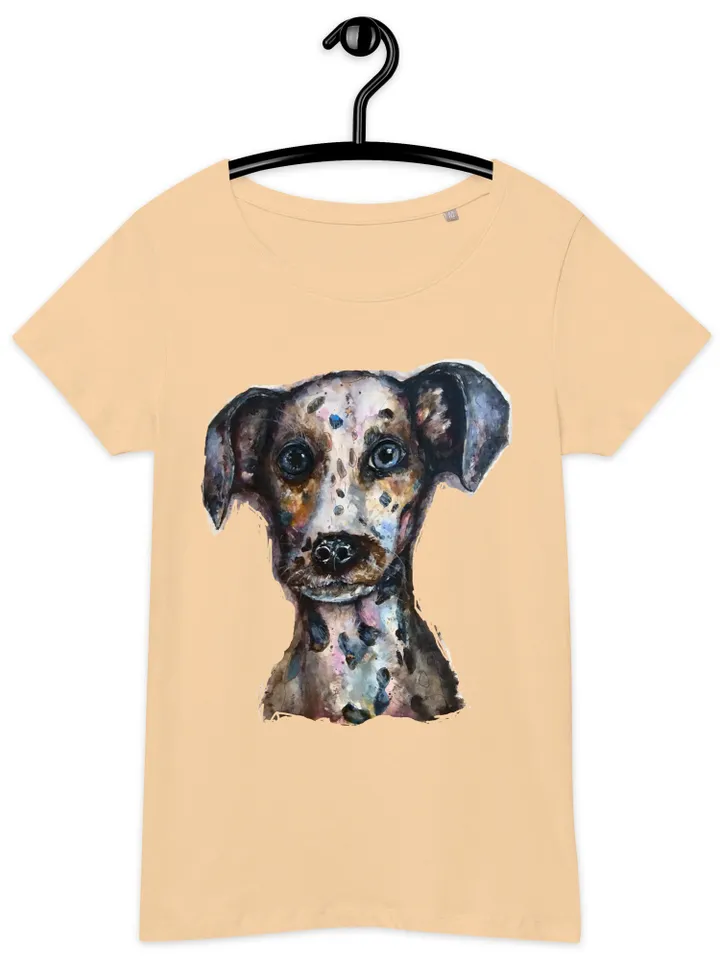 Dalmatian Women’s basic organic t-shirt made with my original watercolor painting,dog lovers wearable gifts,women soft cotton t shirts